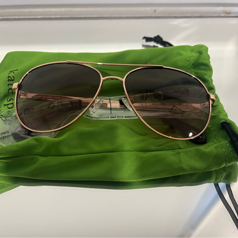 Kate Spade Rose Gold Aviator Sunglasses